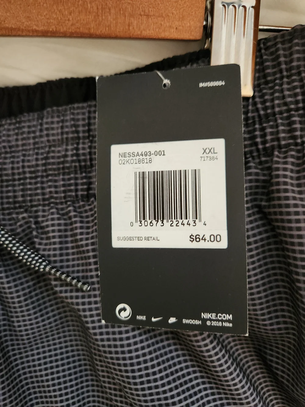 Nike Black and White Athletic Style Swim Shorts